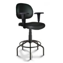 Cadeira Caixa EXECUTIVA LISA com Braços Reguláveis – (Aranha PMD) – Cor Preta – 35003 VILA MÓVEIS