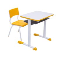 Kit Escolar Individual AMARELO – (Mesa e Cadeira) – INFANTIL – MDF – COR AMARELO – 40088 VILA MÓVEIS