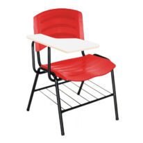 Cadeira Universitária Plástica com Prancheta MDF – COR VERMELHO 34017 VILA MÓVEIS