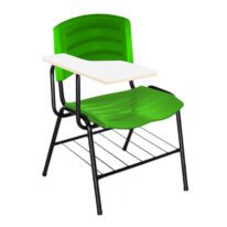Cadeira Universitária Plástica com Prancheta MDF – COR VERDE 34018 VILA MÓVEIS