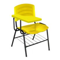 Cadeira Universitária Plástica com Prancheta PLÁSTICA – COR AMARELO 34025 VILA MÓVEIS
