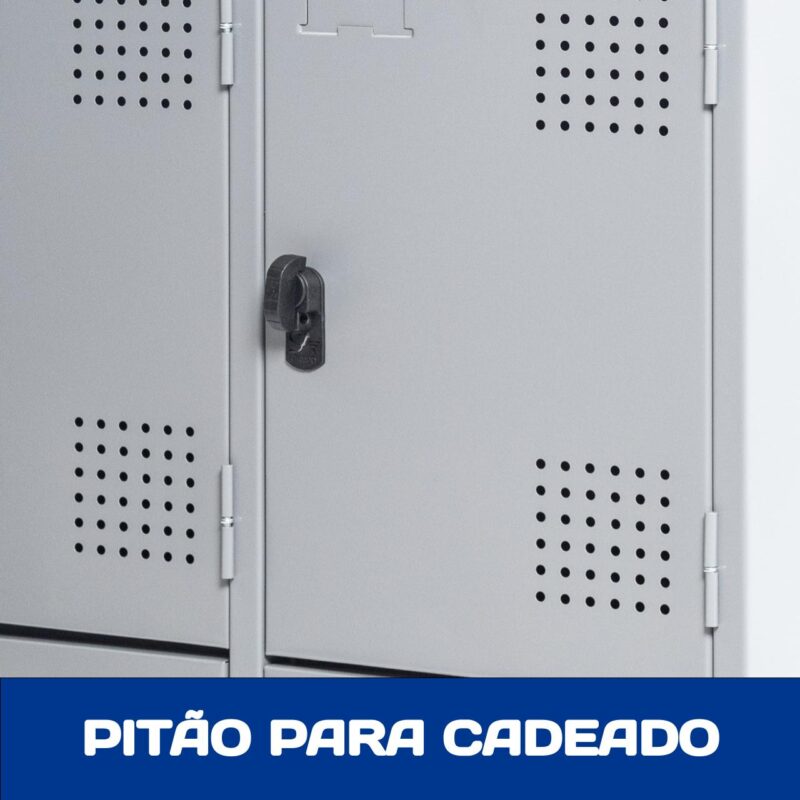 Armário Roupeiro de Aço c/ 08 Portas GRANDES – 1,95×1,22×0,40m – SA – CZ/CZ – 14003 VILA MÓVEIS 6