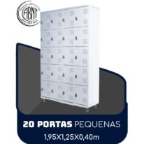 Roupeiro de Aço 20 portas Pequenas – 1,95×1,25×0,40m – CZ/CZ – SA – 14004 VILA MÓVEIS