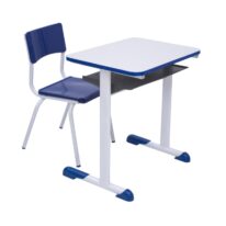 Kit Escolar Individual AZUL – (Mesa e Cadeira) – JUVENIL – MADEIRA – COR AZUL – 40091 VILA MÓVEIS