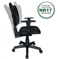 Cadeira B-ONE Back System com Braços Reguláveis – Cor Preta 31010 VILA MÓVEIS