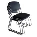 Cadeira Interlocutor Level Cromada – Cor Preto – (EMPILHÁVEL) 32995 VILA MÓVEIS 11