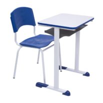 Kit Escolar Individual AZUL – (Mesa e Cadeira) – ADULTO – MADEIRA – COR AZUL – 40095 VILA MÓVEIS
